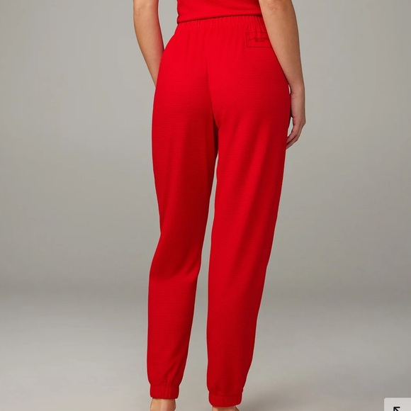 Savage X Fenty Goji Berry Red Midnight Cruise Crop Top & Jogger Pajama Set - Picture 6 of 16